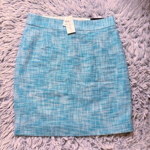 NWT Banana Republic Light Blue Turquoise White Pencil Skirt SZ 4 Petite 19”
